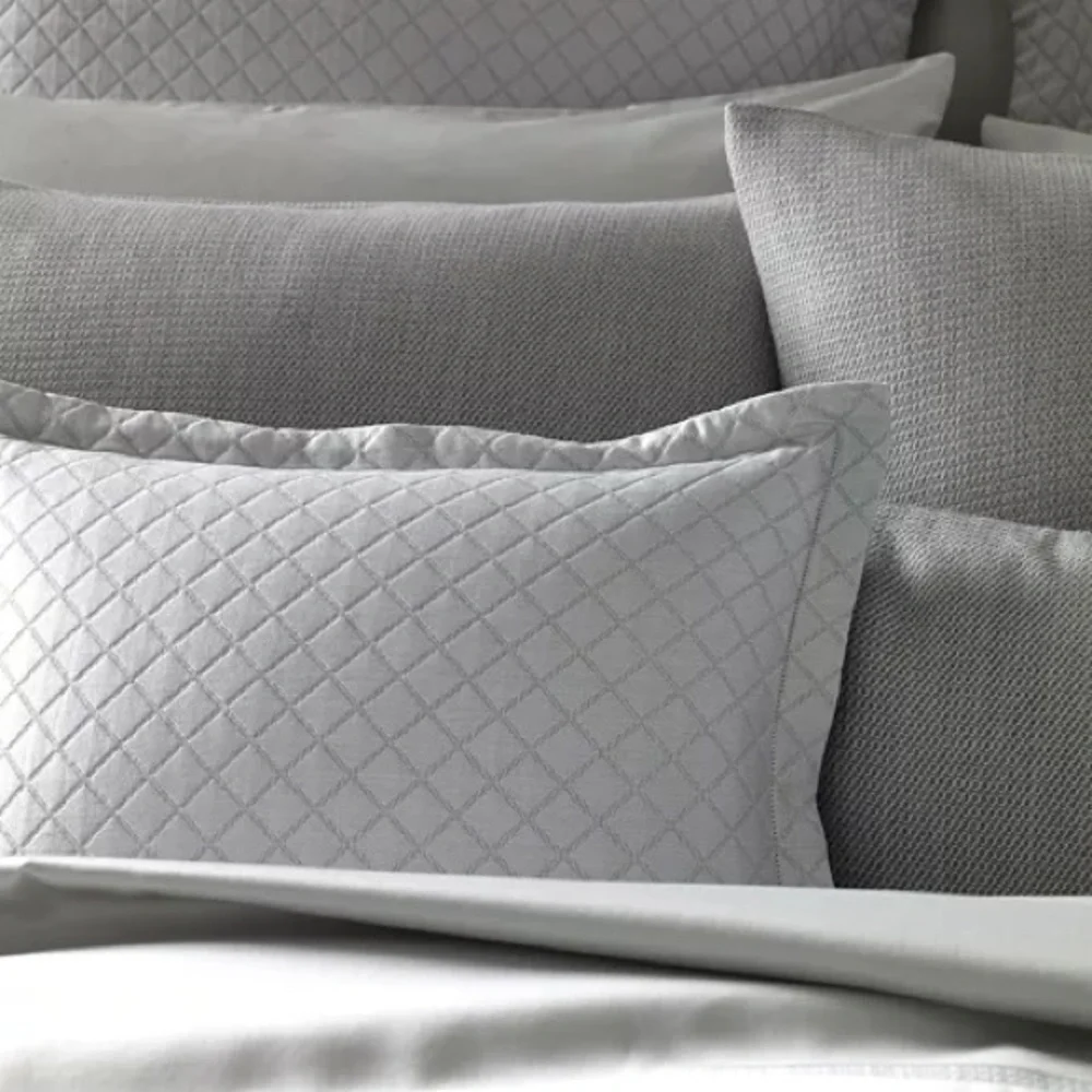 MATOUK NADIA MATELASSE’ COTTON BOUDOIR PILLOW SHAM SILVER  NWOT